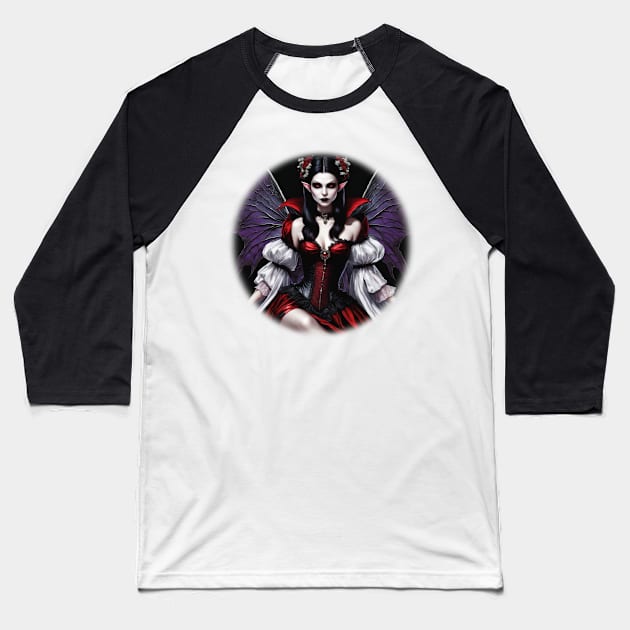 Goth Fairy Baseball T-Shirt by GothCardz